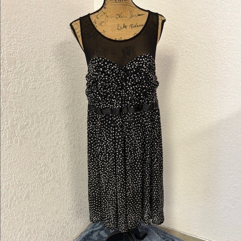 Torrid Black and White Polka Dot Midi Dress